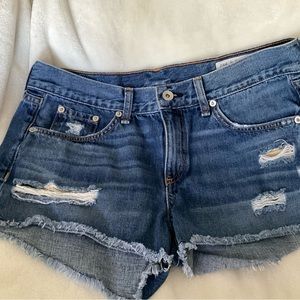 Rag & Bone Jean Shorts Size 27 Womens Distressed Denim Johny